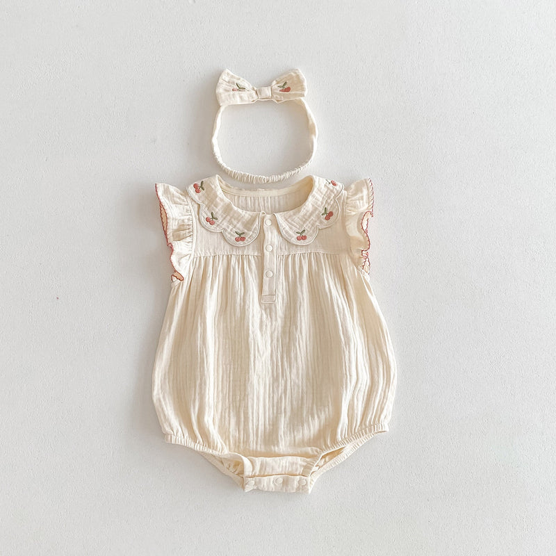 Body Infantil Feminino Cerejinhas Faixinha