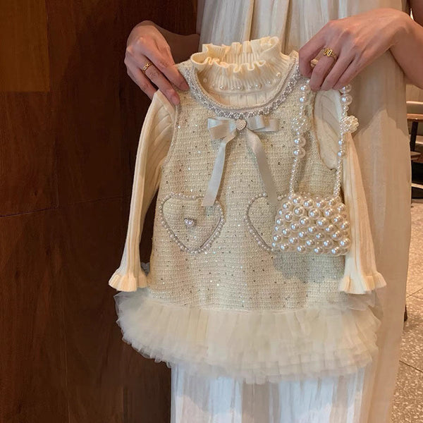 Vestido Infantil Tweed Brilhante