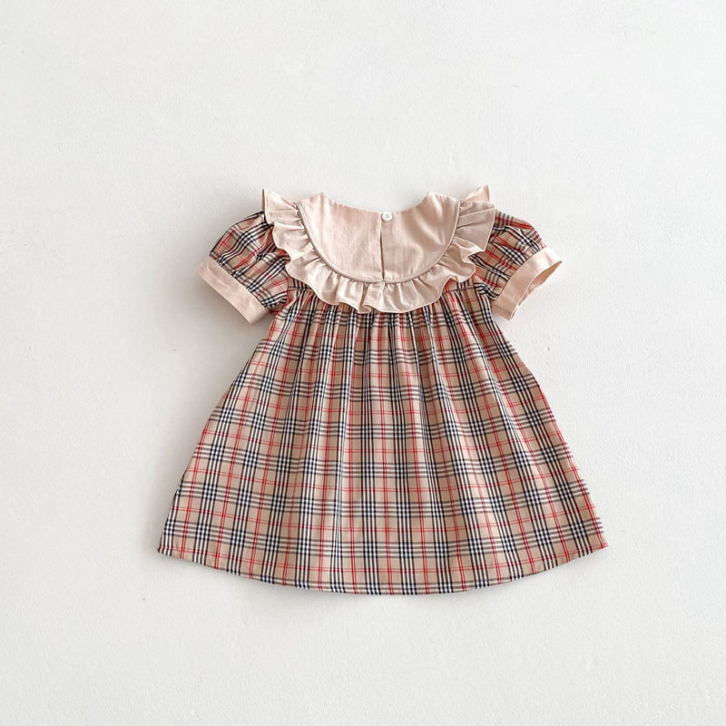 Vestido Infantil Xadrez Ursinho