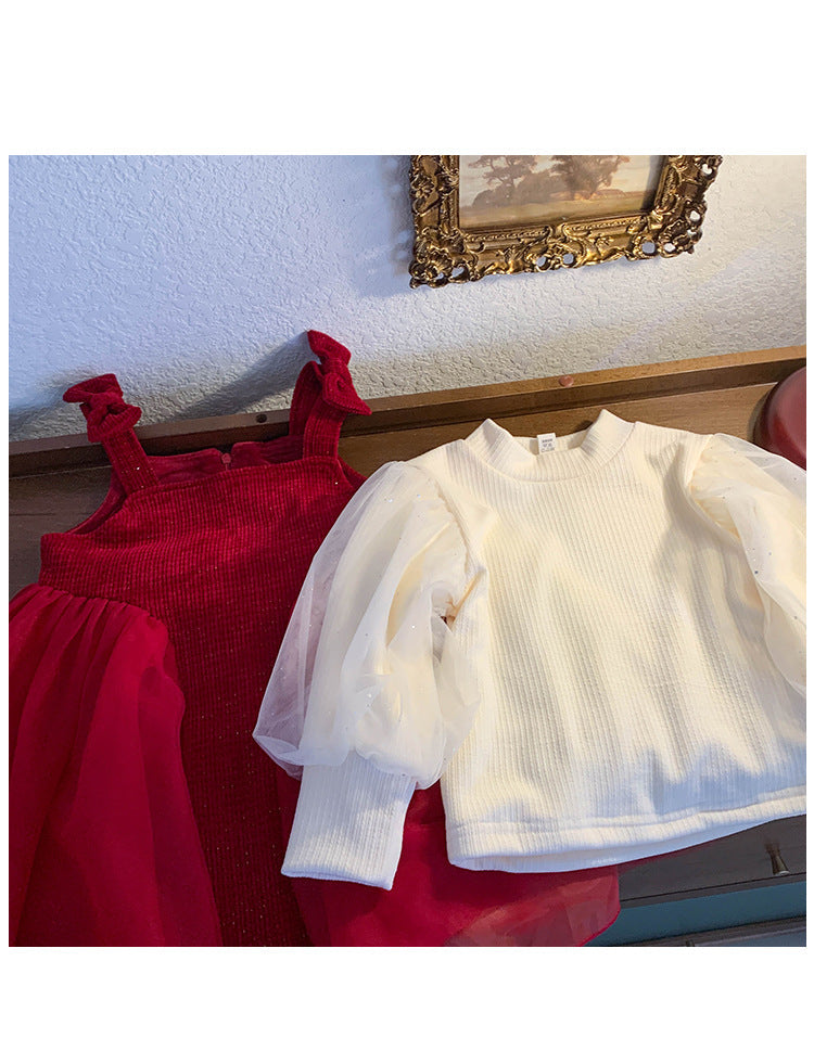 Vestido Infantil Alcinha + Blusa Tule