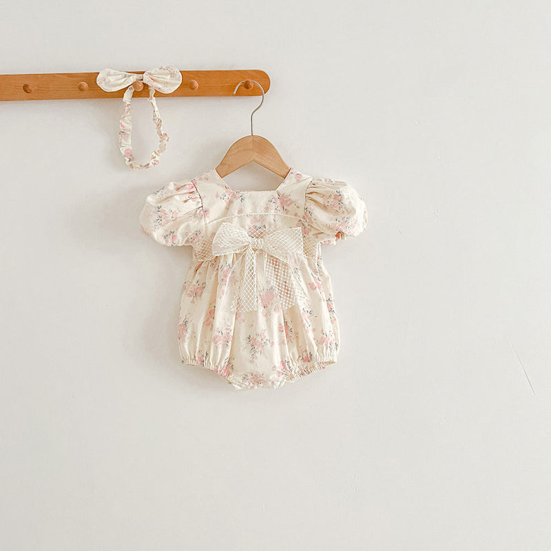 Body/ Vestido Infantil Flores Lacinho