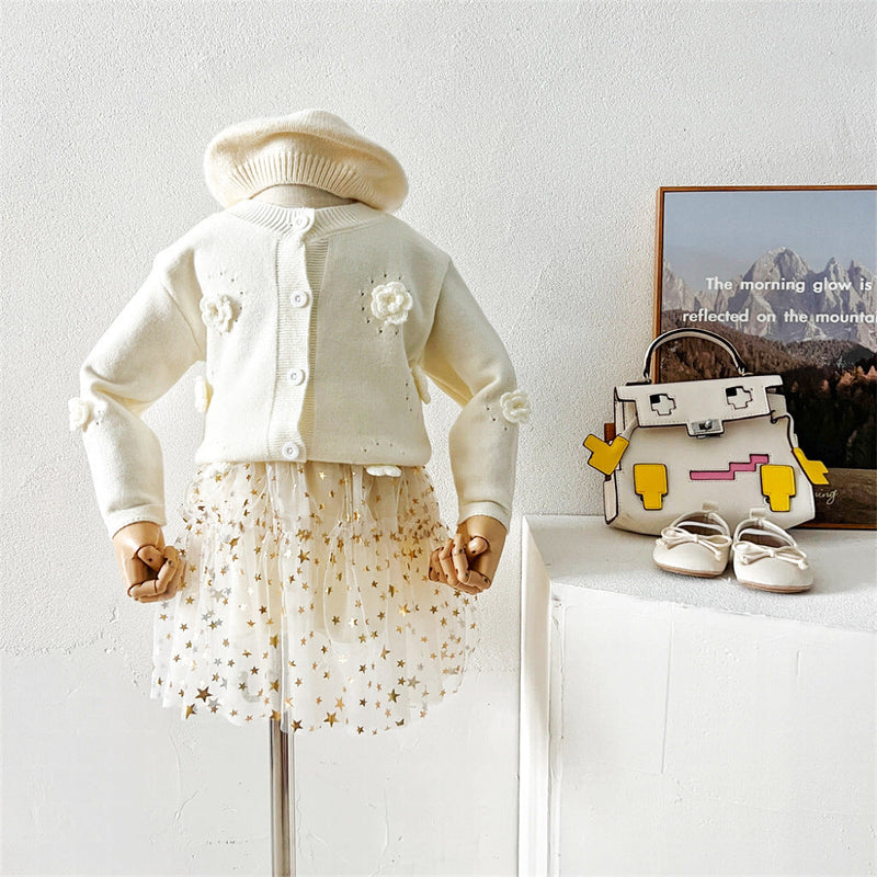 Conjunto Infantil Flores e Saia Tule