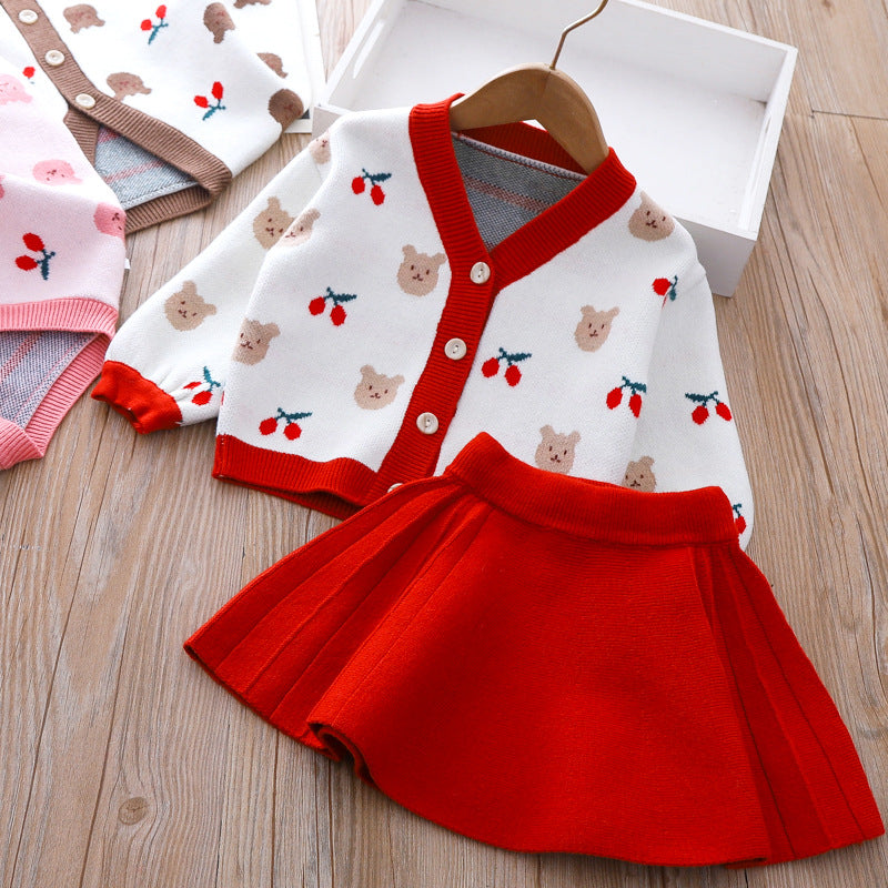 Conjunto Infantil Feminino Coelhinho e Cerejinha