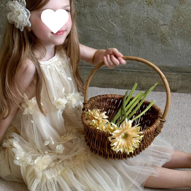 Vestido Infantil de Tule Floral