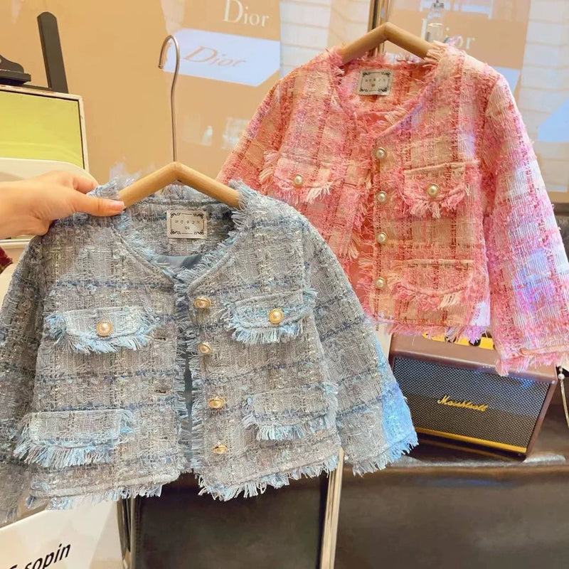 Casaco Infantil Feminino Tweed Botões