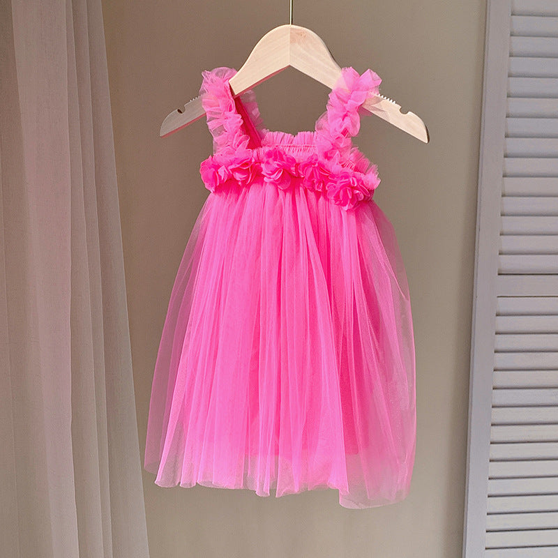 Vestido  Infantil Tule Florzinhas