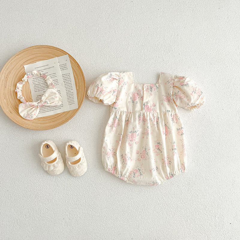 Body/ Vestido Infantil Flores Lacinho