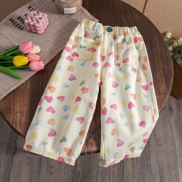 Calça Infantil Bolsinho Coraçõezinhos