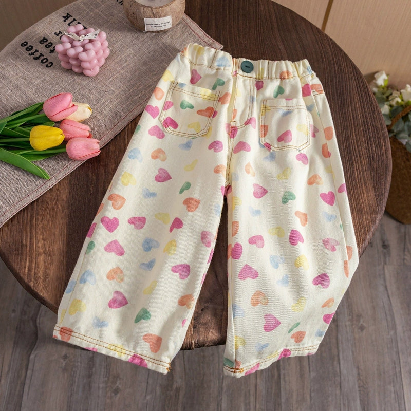 Calça Infantil Bolsinho Coraçõezinhos