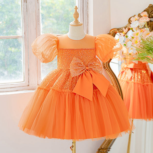 Vestido Infantil De Festa Brilhos Lacinho