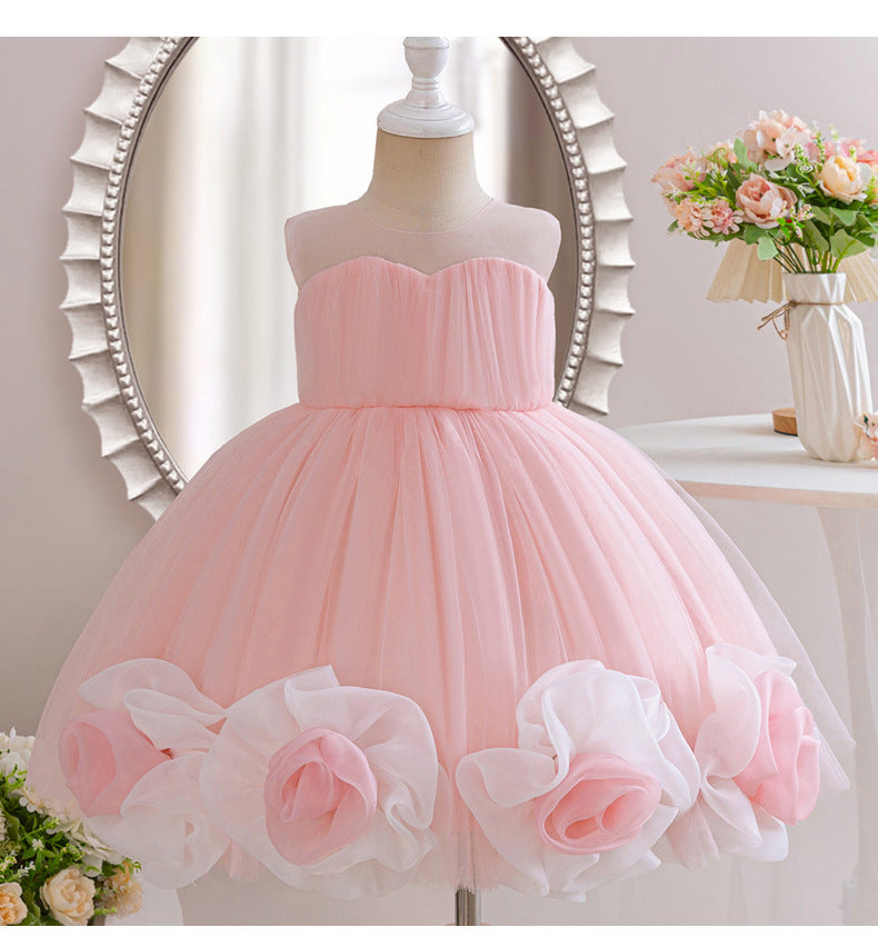 Vestido Infantil Luxo Rosas