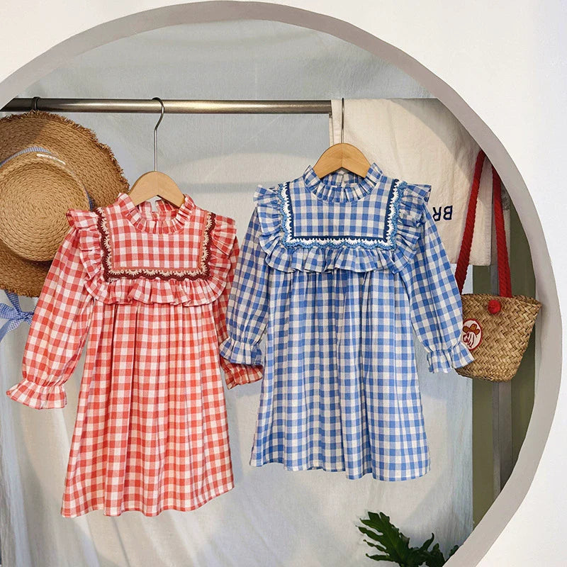 Vestido Infantil Gola Xadrez