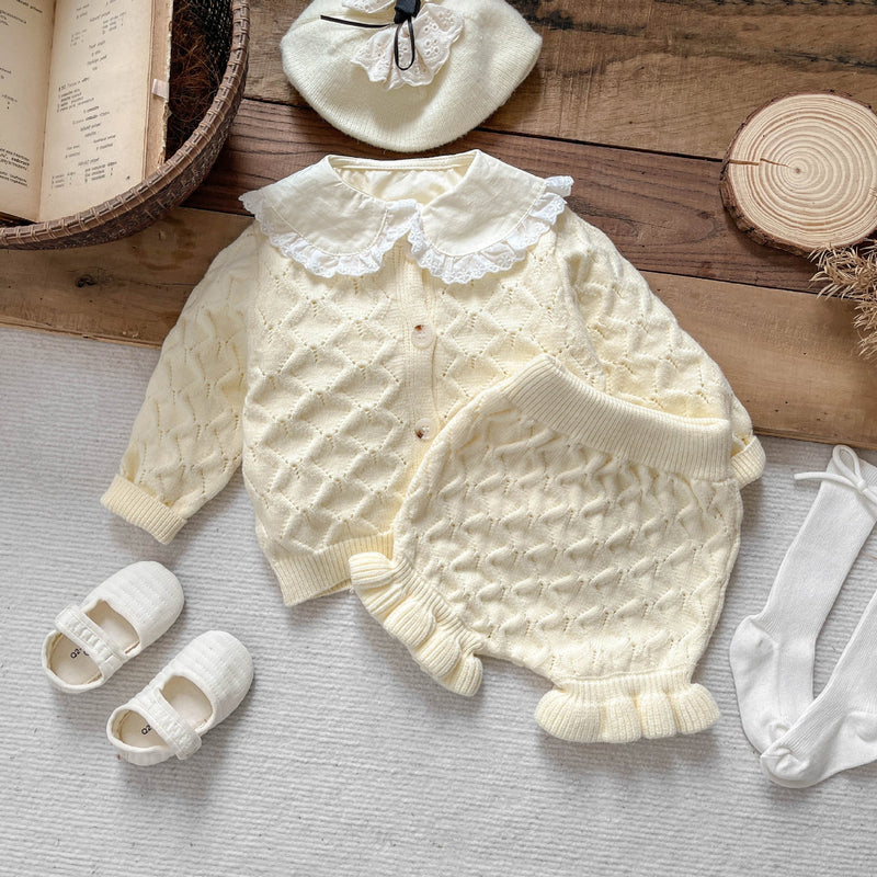 Conjunto Infantil Feminino Tricô Golinha