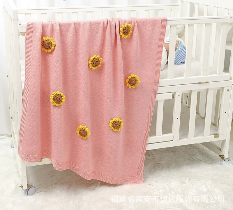 Manta Infantil de Tricô Girassol