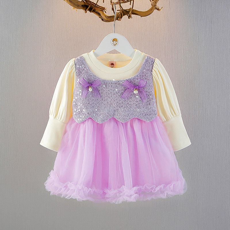 Vestido Infantil Brilhos e Lacinhos