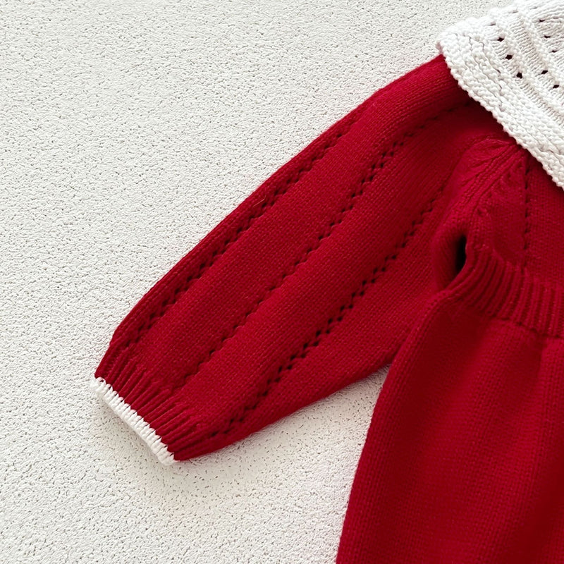 Body Infantil de Tricô Vermelho