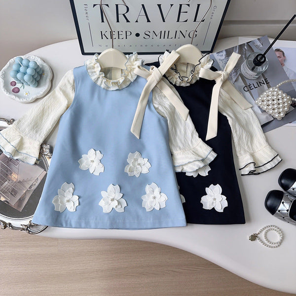 Vestido Infantil Florzinhas + Manga Longa