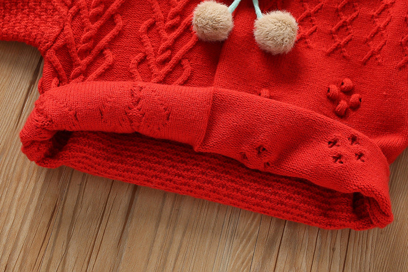 Conjunto Infantil Feminino Tricô Moussi Cerejinha