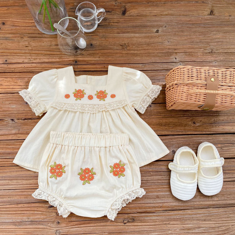 Conjunto Infantil Feminino Verão Florzinhas