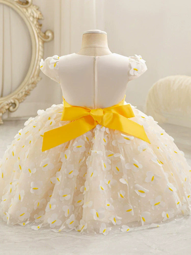 Vestido Infantil Florzinhas Amarelas