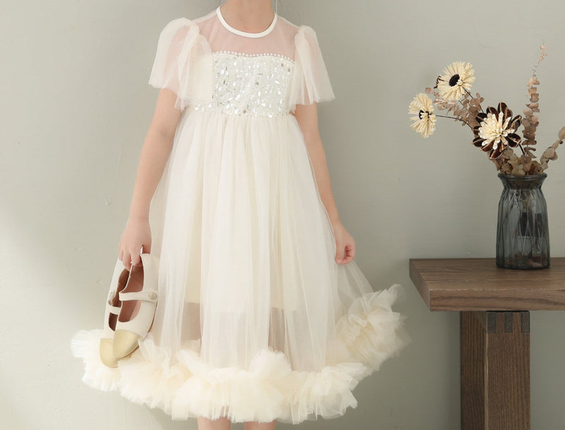 Vestido De Festa Infantil Tule e Brilhos