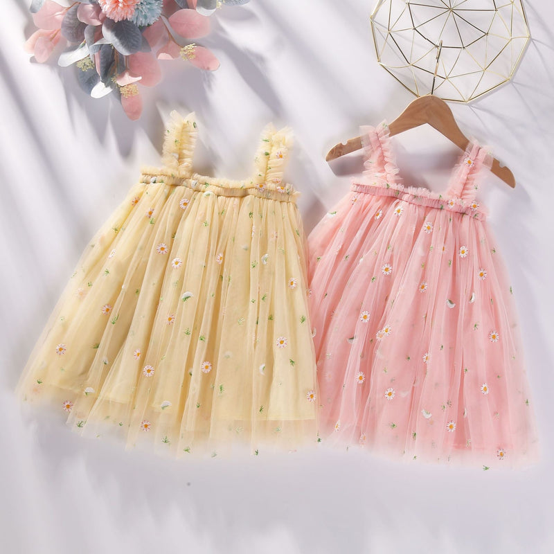 Vestido Infantil Tule Florzinhas