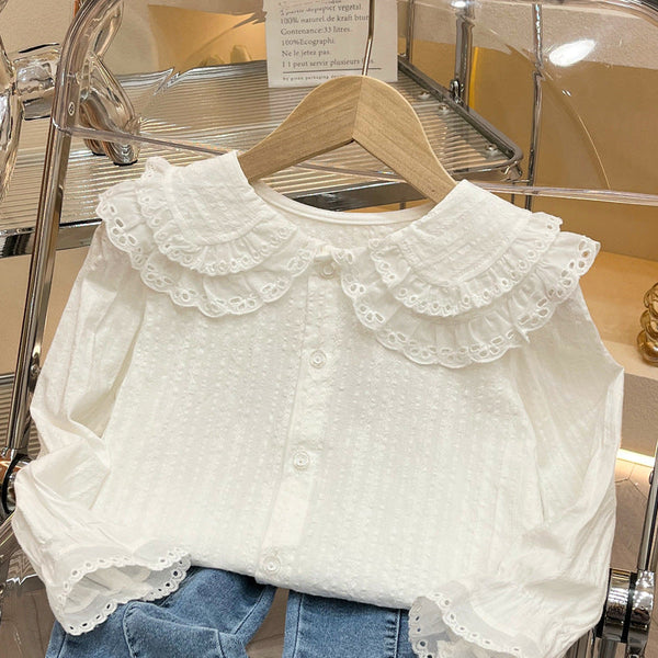 Camisa Infantil Feminina Rendada