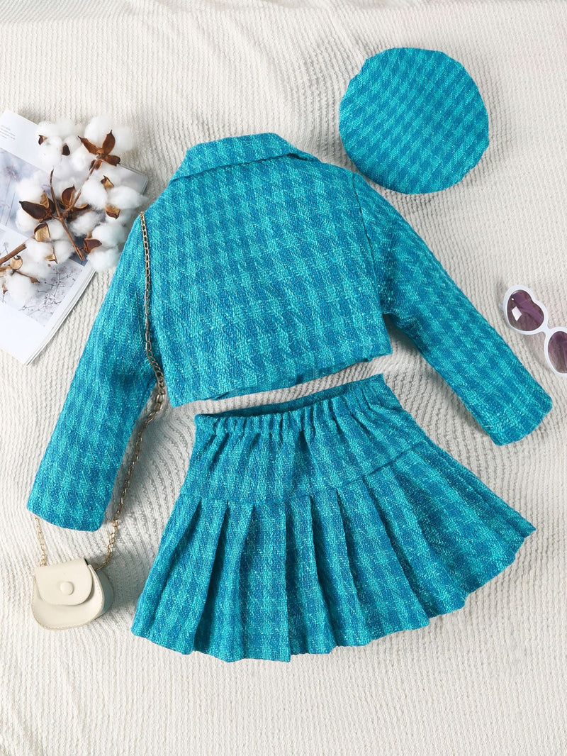 Conjunto Infantil Feminino Tweed Xadrez