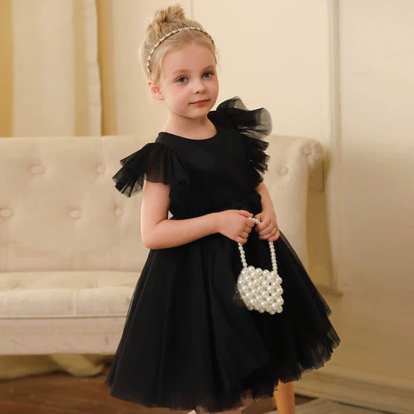 Vestido Infantil de Tule Manguinha Voadora