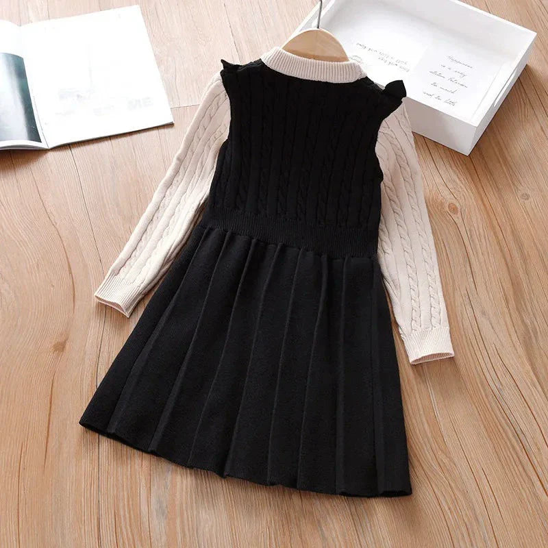 Vestido Infantil de Tricô Pérolas