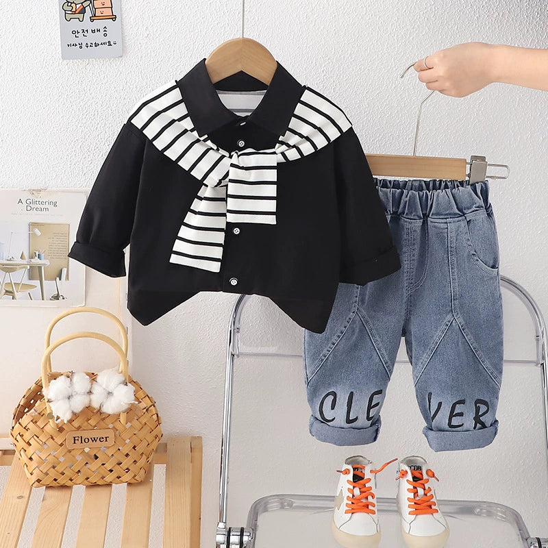 Conjunto Infantil Masculino Lístras e Jeans