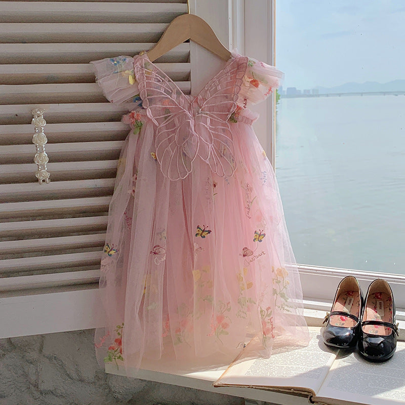 Vestido Infantil Floral e Asinha