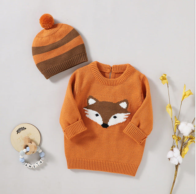 Blusa Infantil de Tricô Raposinha