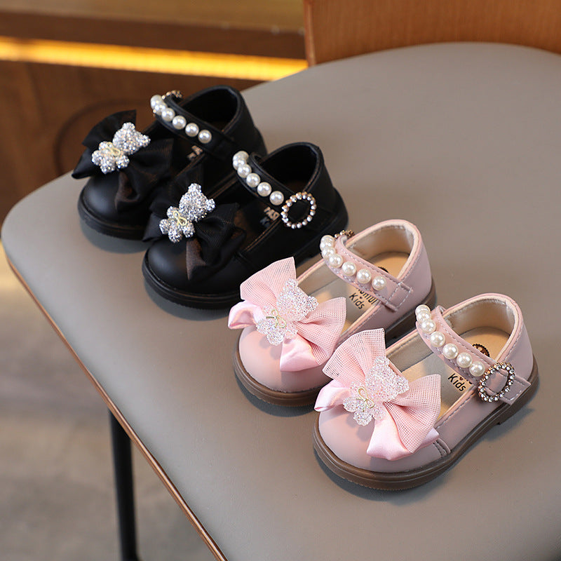 Sapato Infantil Feminino Pérolas Ursinho