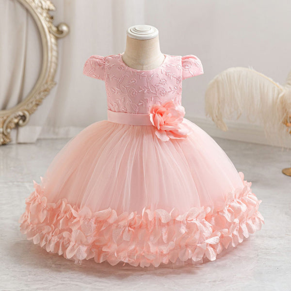 Vestido Infantil de Festa Flor e Tule