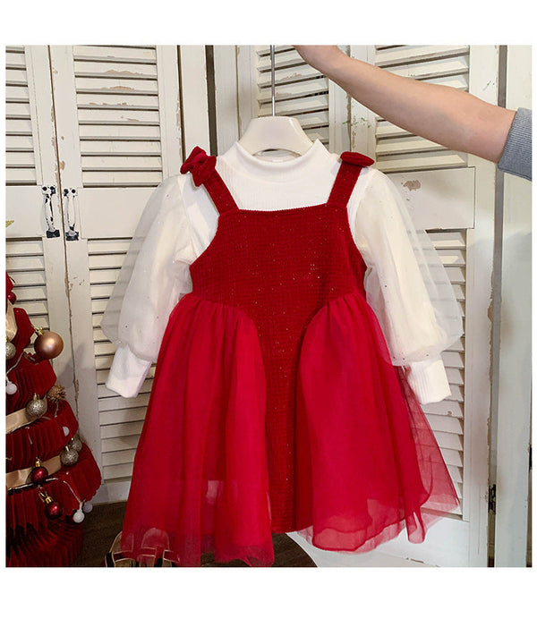 Vestido Infantil Alcinha + Blusa Tule