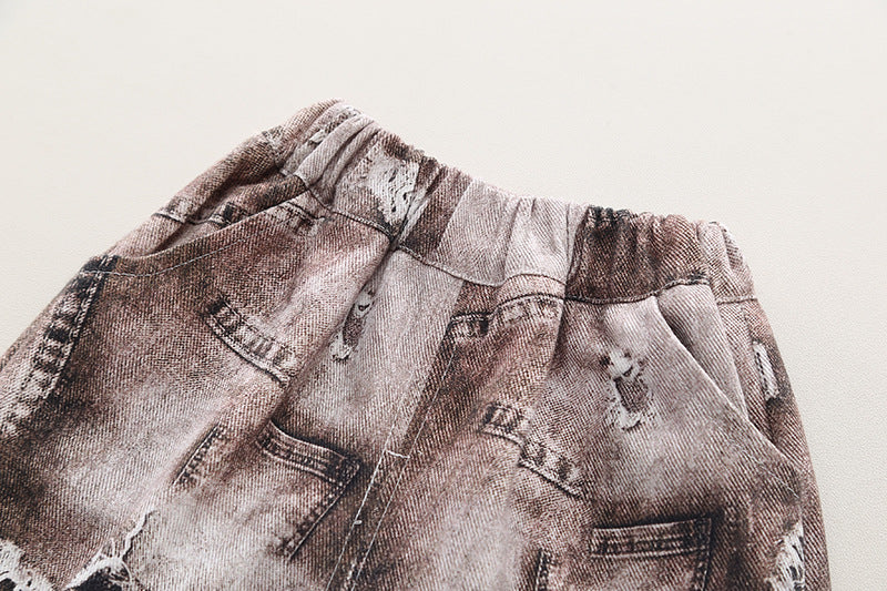 Conjunto Infantil Masculino Jeans Moderno 3 Peças