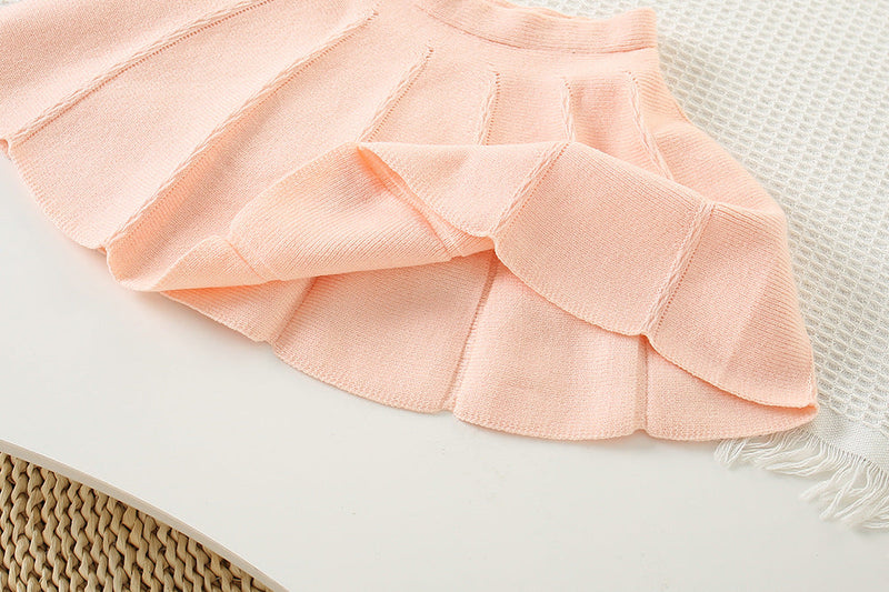 Conjunto Infantil Feminino Tricô Tulipa