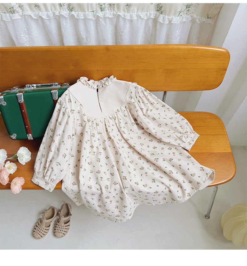 Vestido Infantil Floral Gola Bordada