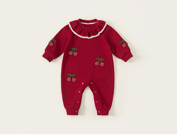 Macacão Infantil Vermelho Cerejas