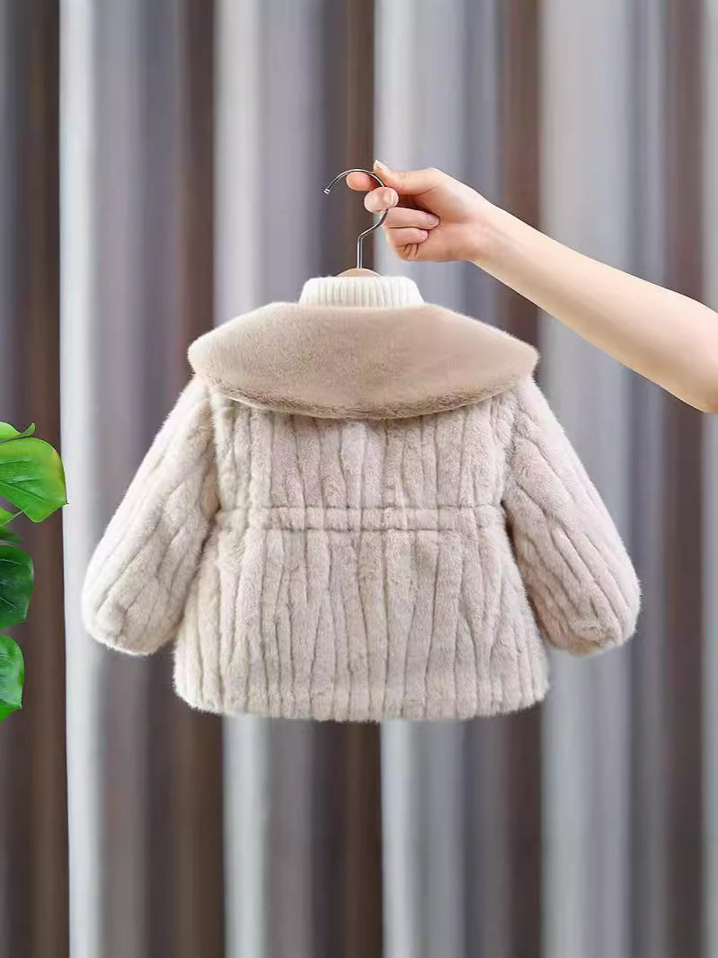 Casaco Infantil Feminino Plush Inverno Lacinhos