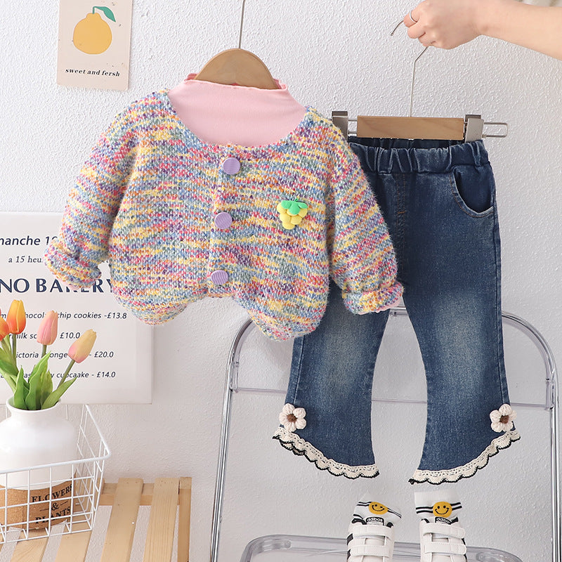 Conjunto Infantil Feminino Tweed 3 Peças Uvinha