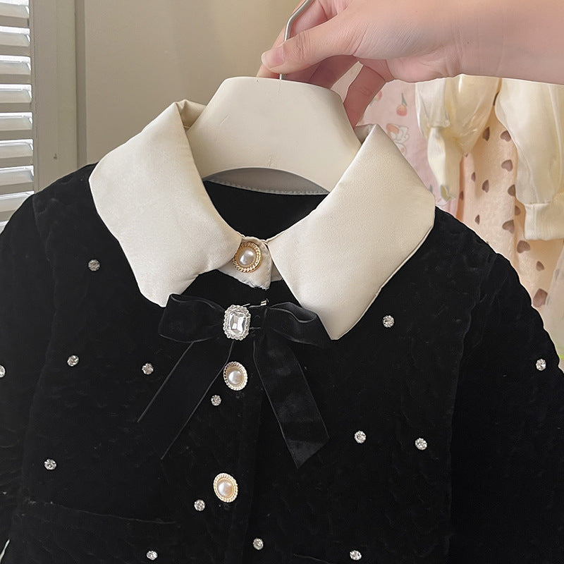 Conjunto Infantil Feminino Preto Pérolas