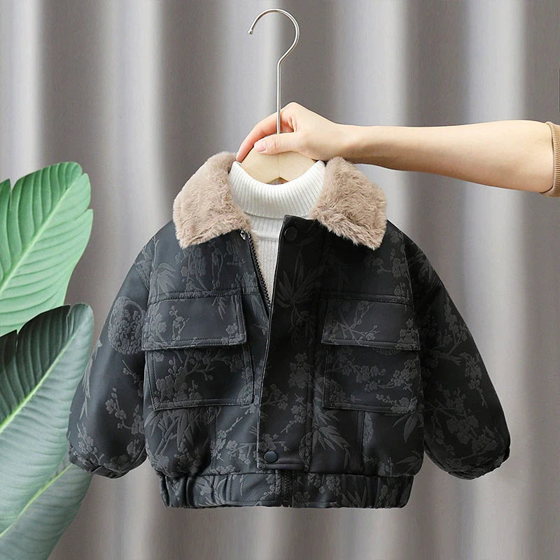 Jaqueta Infantil Floral Peluciada