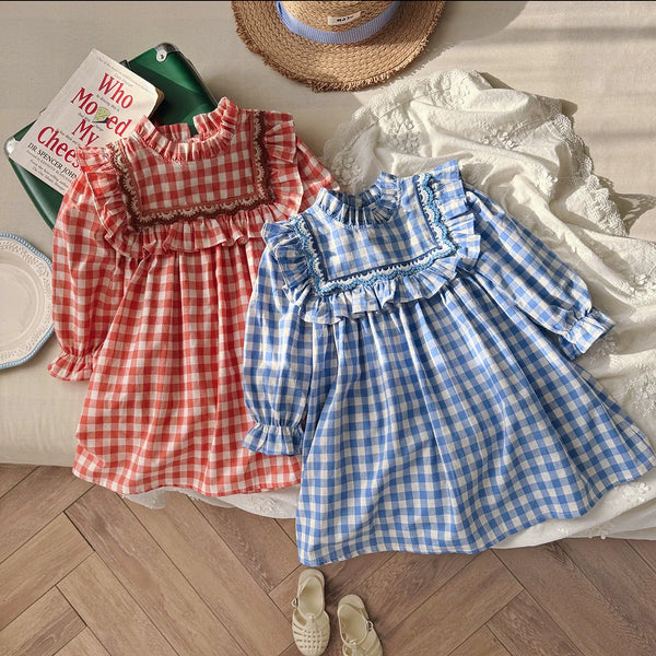 Vestido Infantil Gola Xadrez