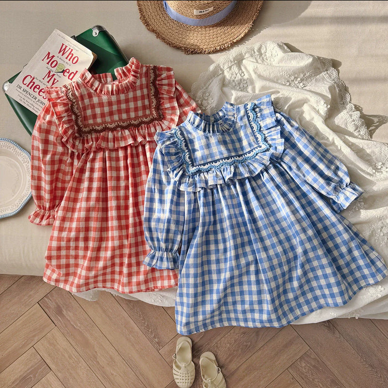 Vestido Infantil Gola Xadrez