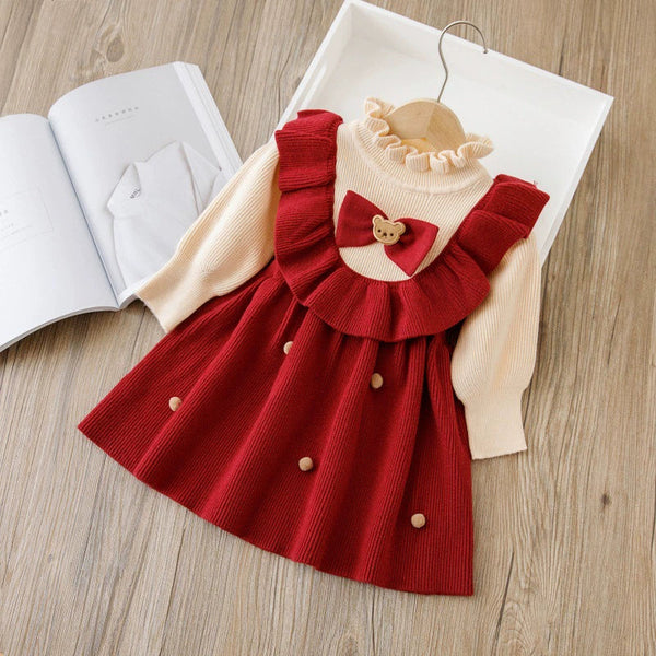 Vestido Infantil De Tricô Ursinho