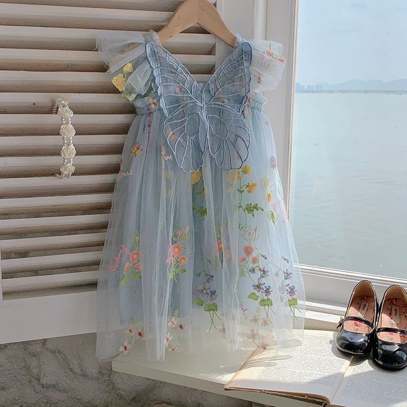 Vestido Infantil Floral e Asinha