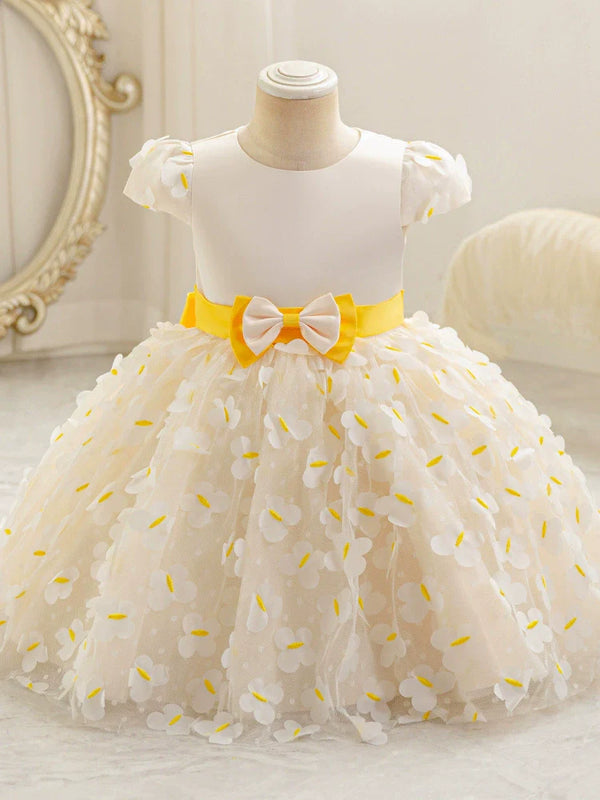 Vestido Infantil Florzinhas Amarelas