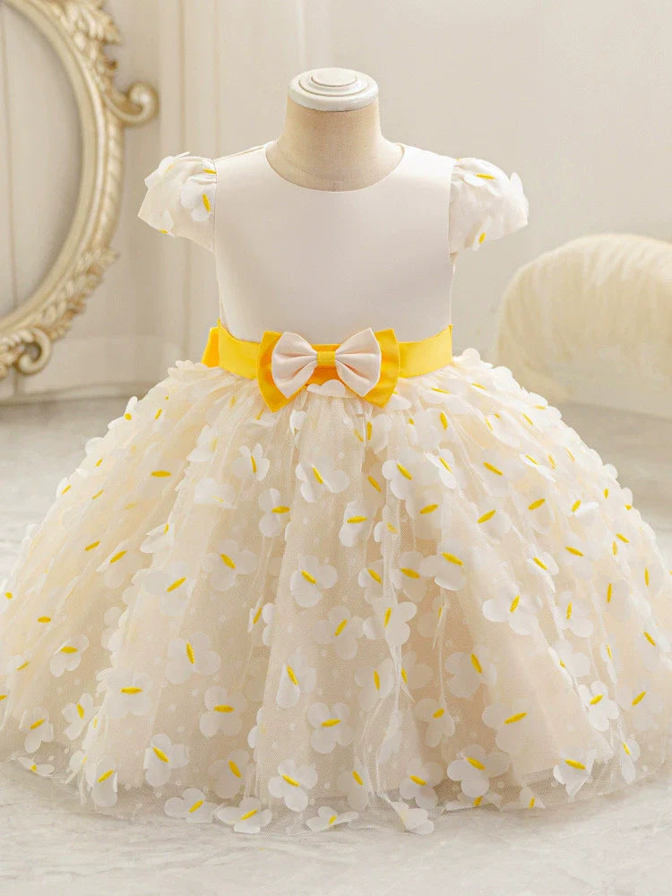 Vestido Infantil Florzinhas Amarelas